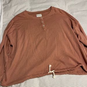 American Eagle Pink Henley Top